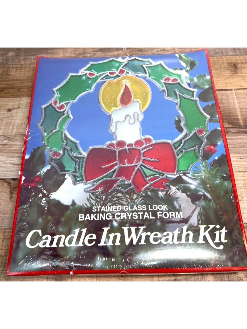 Ack Stained Glass Look Baking Crystal Candle In Wreath Kit For Holiday Craft & D